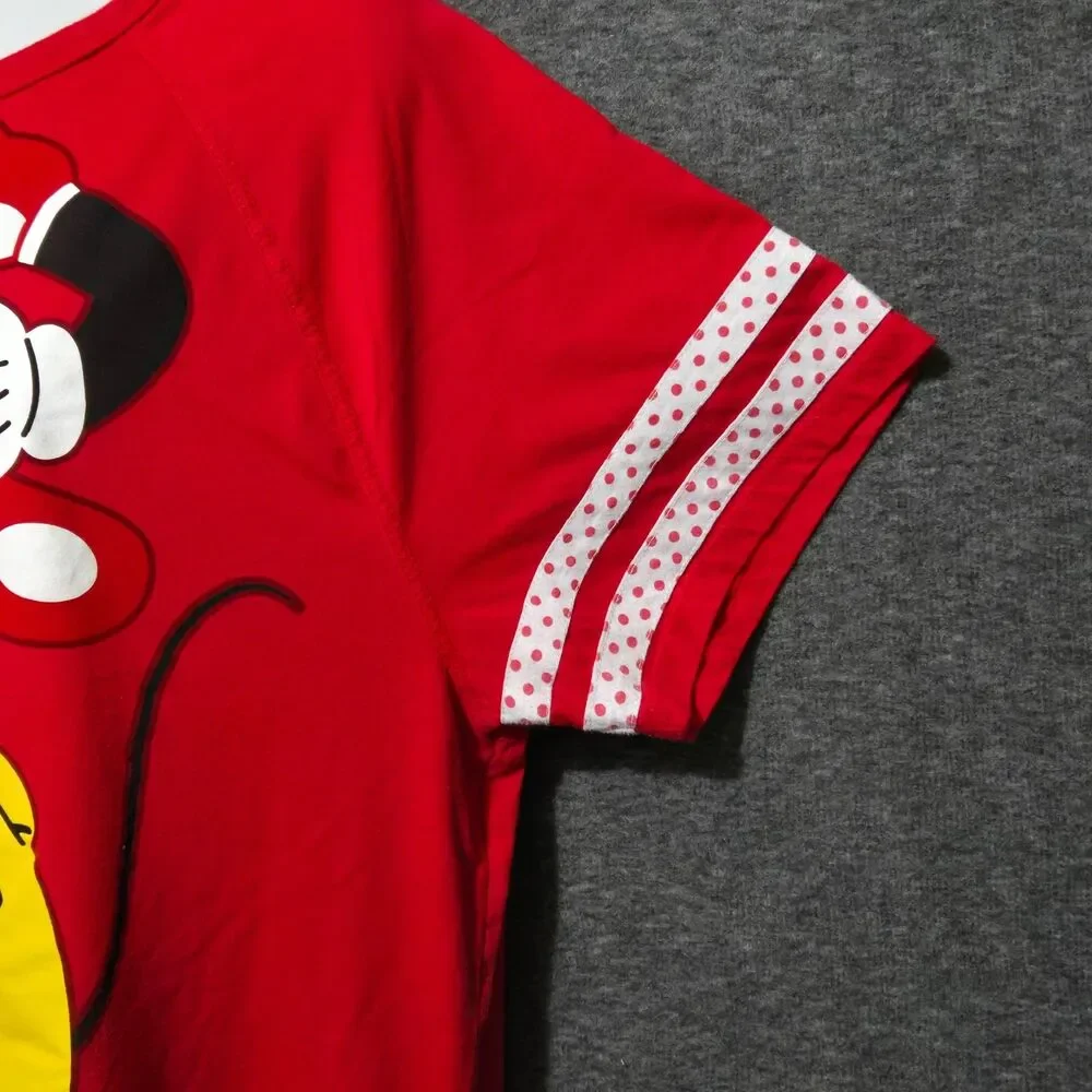 Disney Parks Minnie Mouse Sleep Shirt Womens XL XXL Red Coffee Dress Polka Dot - Picture 4 of 10